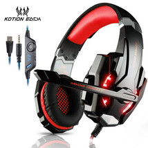 Gaming Headphone 3.5mm Game Headset Headphone for PS4 Red - £16.87 GBP