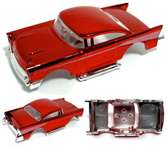 2023 Ho Af Xtras 1957 Custom Low ’57 Chevy Bel Air Slot Car Body Ruby Red Chrome - £14.38 GBP