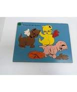 Vintage SIFO Wooden Puzzle Three Little Kittens 7 Pieces Blue - £11.24 GBP