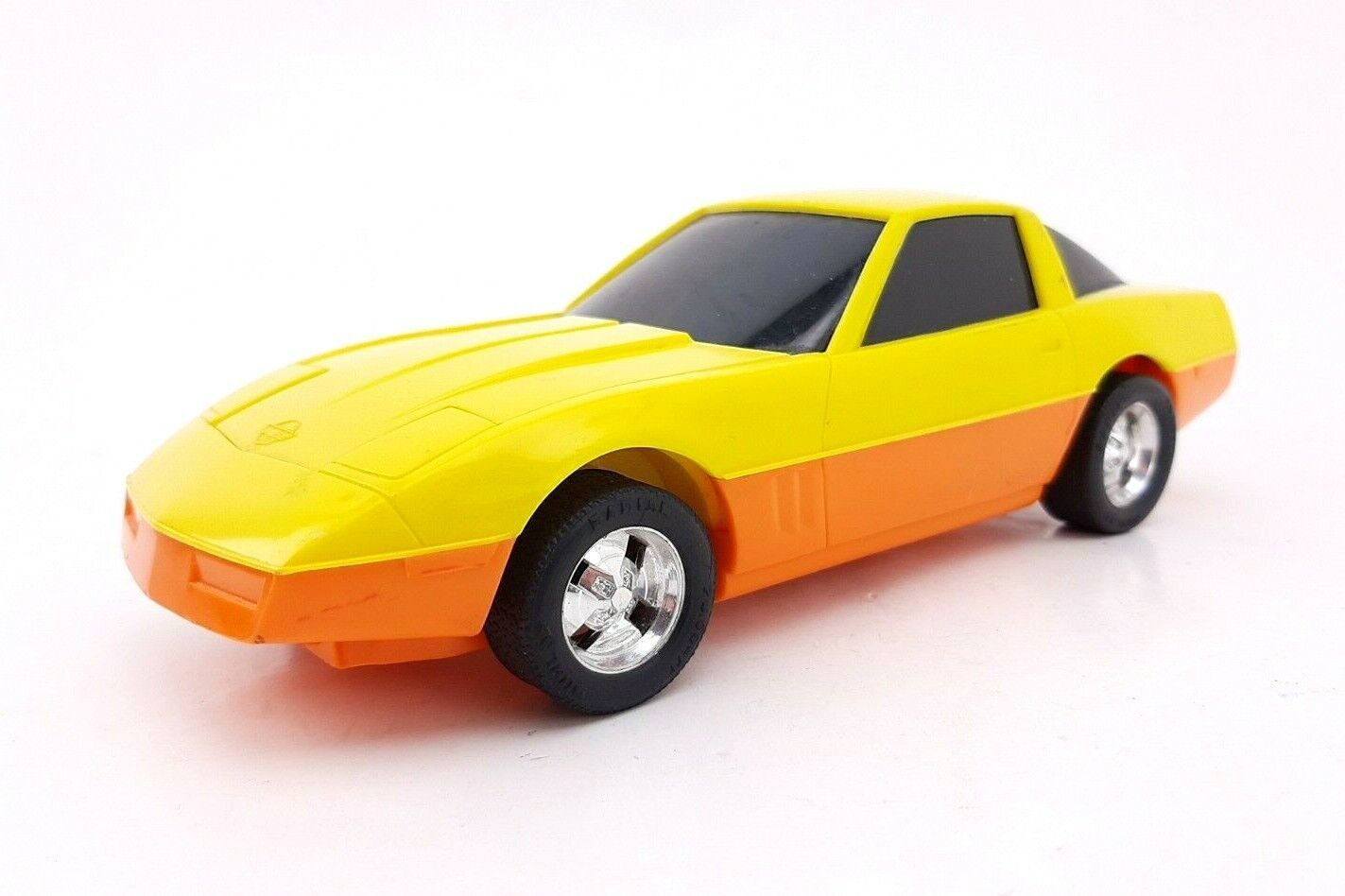RARE VINTAGE ERTL SHAKERS YELLOW ORANGE CORVETTE 7&quot; 80s - $6.35