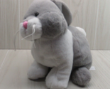 Animal Adventure gray white bunny rabbit plush  2012 sitting pink nose - $25.98