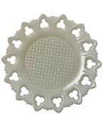Vintage White Milk Glass Open Lace Edge Club Shell Cake Plate Kemple? MC... - $12.87