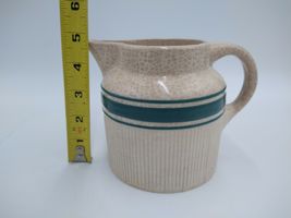 Early Hull Art Pottery Green Banded Stoneware Milk Pitcher Yellow Ware image 11