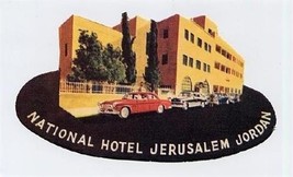 National Hotel Jerusalem Jordan  Baggage Sticker  - £19.43 GBP