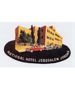National Hotel Jerusalem Jordan  Baggage Sticker  - £19.43 GBP
