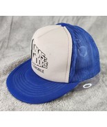 Davis Moore Trucker Hat Blue White Grunge Wear Oldsmobile Vintage Snapba... - £21.79 GBP