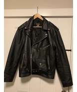 Men&#39;s Allstate Heavy Leather Motorcycle Jacket Black XL Extra Large - $96.66