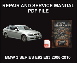 BMW 3 Series E92 E93 2006-2010 Repair Manual, Guide, WorkShop Book - $21.00