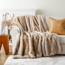 Battilo Home Luxury Faux Fur Throw Blanket, Soft Cozy Mink Fur Blanket, 50&quot;X60&quot; - £60.94 GBP