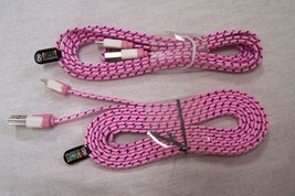 2 Light Pink Cloth Iphone 5 6 6S Charger Phone Cord &amp; 1 Usb Rechargable Lighter - £3.69 GBP