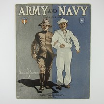 Sheet Music Army and Navy March Two Step Edmund Braham Sailor Cover Antique 1911 - £19.91 GBP