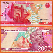 UZBEKISTAN 2021  UNC 2000 Sum Som Banknote Paper Money Bill P- W87 - £0.79 GBP