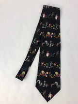 Looney Tunes Mania Tie Necktie Black - Full Cast Of CHARACTERS- Must See Fstshp - £10.96 GBP