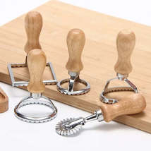 Three wooden handles metal ravioli making cutters pasta pastry dumpling pressing 353 thumb200
