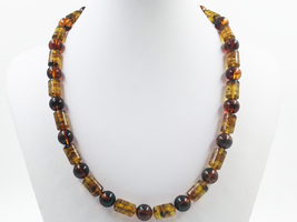 Natural BALTIC AMBER NECKLACE  amber jewelry Gift gemstone Necklace pressed 24g - £48.13 GBP