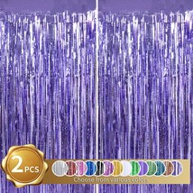 2 Pcs Light Purple Lavender Door Streamers Tinsel Curtain Party Streamers Backdr - £10.45 GBP