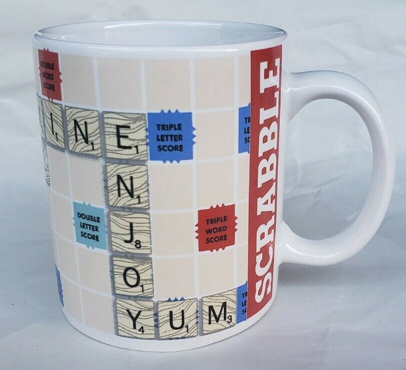 2016 HASBRO SCRABBLE Mug Hot Chocolate Cocoa ENJOY Board Game Theme Coff... - $29.69