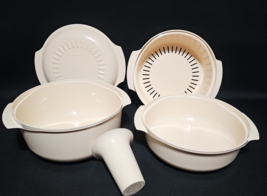 Vtg Tupperware 5 Pc Stack Cooker Steamer Micowave  2193A 2210A 2192B 219... - $75.72