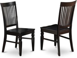 East West Furniture Weston Dining Slat Back Wood Seat Kitchen Chairs, Set Of, W - $187.99