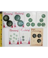 Vtg Lot Sage Green Pearlized Colored Buttons on Card Round Plastic Lansing - $8.99