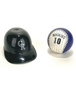 Colorado Rockies Helmet &amp; Dante Bichette #10 purple &amp; pinstripe baseball... - £14.69 GBP