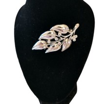 Sarah Coventry Silent Spring Brooch Pin Branch Berry Leaf Silver Tone Vi... - $13.59