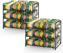 2 Pack Stackable Can Storage Dispenser Hold 72 Cans Kitchen Can Rack Org... - £49.42 GBP
