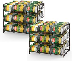 2 Pack Stackable Can Storage Dispenser Hold 72 Cans Kitchen Can Rack Org... - £51.85 GBP