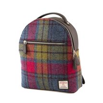Terrapin Trading Ltd Handwoven Harris Tweed Backpack (blue pink check) - £70.37 GBP