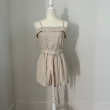 Alice + Olivia Flax Linen Sleeveless Shorts Romper sz 4 - £54.14 GBP