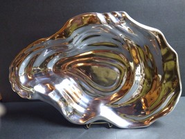 Beatriz Ball Large Oyster Bowl Silver Aluminum Large Ocean Platter 18 X 12&#39;&#39; - £130.57 GBP
