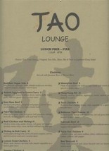 Tao Lounge Menu Venetian Hotel in Las Vegas Nevada - £25.95 GBP