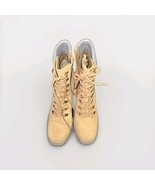 Women&#39;s Lace-Up Suede Ankle Boots Tan Casual Comfy - $23.76