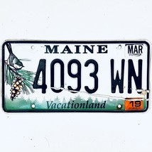2019 United States Maine Vacationland Passsenger License Plate 4093 WN - £14.78 GBP