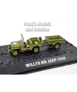 3.25 Inch Willys MB with Bantam T3 Trailer - USMC  1/72 Scale Diecast Model - $547.14 MXN