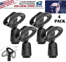 4 Pcs Universal 180 Microphone Clips Clamp Holder For Wired/ Wireless Mi... - £12.96 GBP