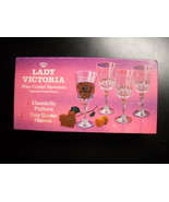 Lady Victoria Fine Crystal Stemware Four Cordial Glasses Chantelle Patte... - $14.99