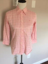 Nwot Lilly Pulitzer Powder Pink Jacquard Plaid Women&#39;s Button Down Shirt Sz 2 - £27.54 GBP