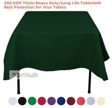 Tektrum 70&quot;X70&quot; Square Polyester Tablecloth -Thick/Heavy Duty/Long Life - Green - £14.34 GBP