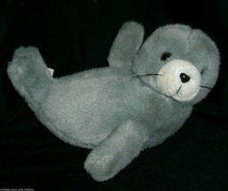 12&quot; Vintage Jerry Pets Elsner Gray Laying Baby Seal Stuffed Animal Plush Toy - £15.01 GBP