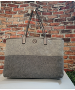 Tory Burch Women’s Felt Tote Shoulder Bag – Rare Limited Edition Grey Tw... - $2,467.80 MXN