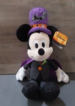 Mickey Mouse Halloween Plush 9&quot; Bat Top Hat and Purple Cape - $12.20