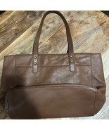 Fossil Issue No. 1954 Brown Genuine Leather Satchel Purse Bag Messenger Bag - $37.40