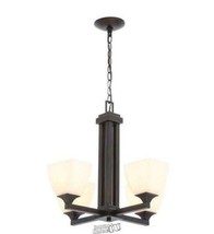 Mattock 4-Light Oil Rubbed Bronze Chandelier with Glass Shades - £113.90 GBP