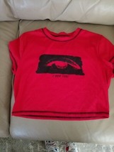 Junior&#39;s Red Graphic Crop Top, Size L - $18.00