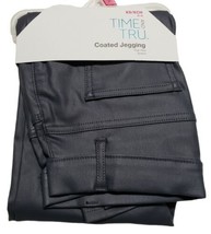 Time &amp; Tru Womens High Rise Jean Cut Coated Gray Jegging Pants Sz XS (0-... - £11.38 GBP