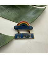 Vintage 80s Worlds Greatest Ice Skater Rainbow Enamel Pin Gold Achieveme... - £10.99 GBP