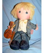 Vintage 1986 Precious Moments Happy Anniversary Plush Doll w/Violin-Appl... - $12.50
