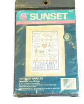 VINTAGE NIP Mothers Sampler SUNSET Counted Cross Stitch Kit 1990 Dimensi... - $19.75