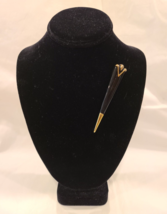 Signed Vintage Monet Figural Yellow Gold Tone Black Enamel Tuxedo Brooch Pin - $39.99